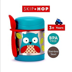 SKIP HOP Insulated Kids Food Jar, Zoo-Owl (Teal)